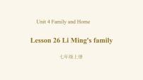 初中冀教版Lesson 26  Li Ming's Family评课ppt课件