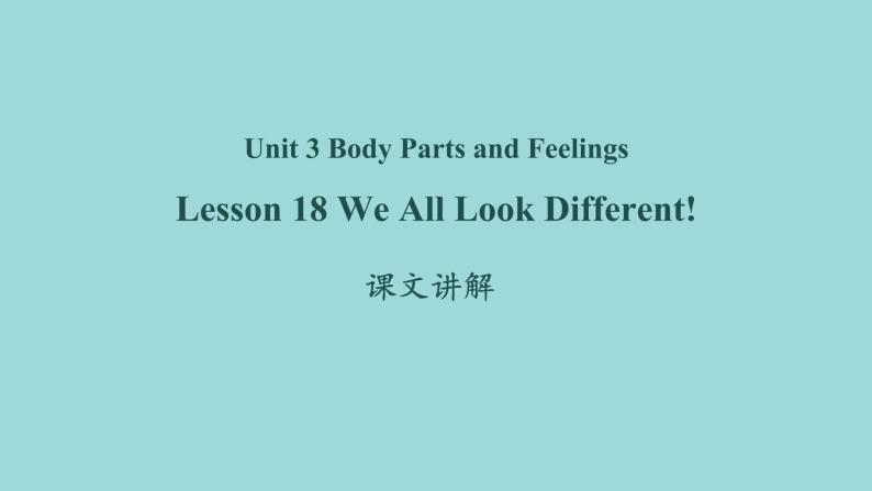 Unit 3 Lesson 18 We All Look Different 课文讲解课件 冀教版英语七年级上册01