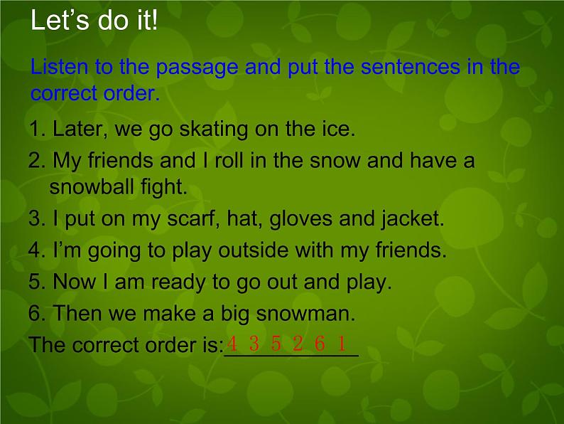 Unit 6 Seasons Lesson 32 I Can 't Wait for Winter课件 (新版)冀教版七年级下册第7页