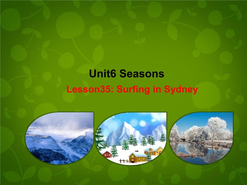 Unit 6 Seasons Lesson 35 Surfing in Sydney课件 （新版）冀教版七年级下册01