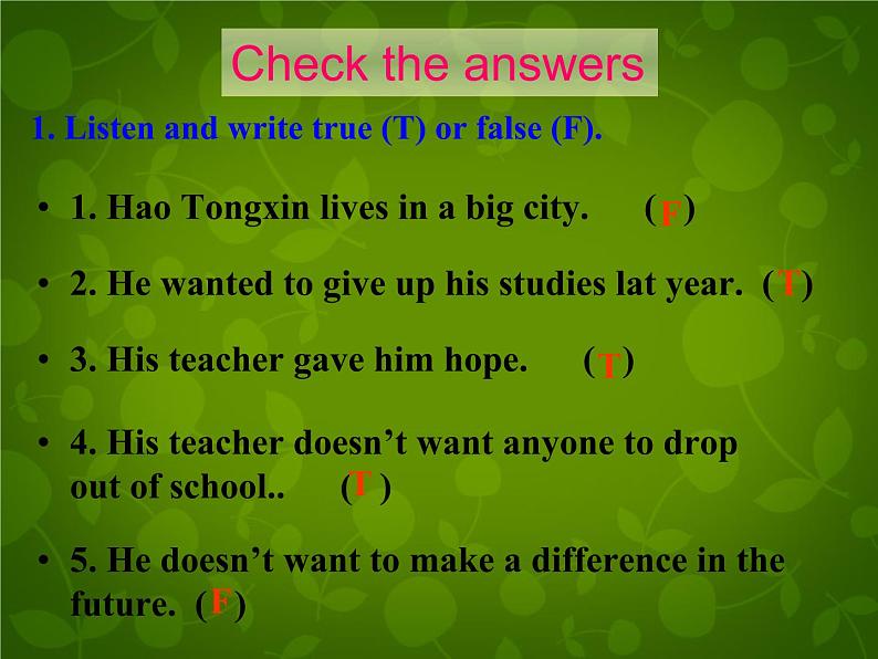 Unit 3 School Life Lesson 15 Making a Difference课件 (新版)冀教版七年级下册第6页