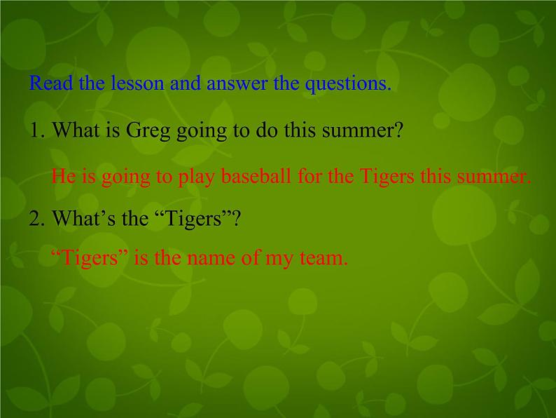 Unit 8 Summer Holiday Is Coming Lesson 45 Baseball Season课件 (新版)冀教版七年级下册第8页