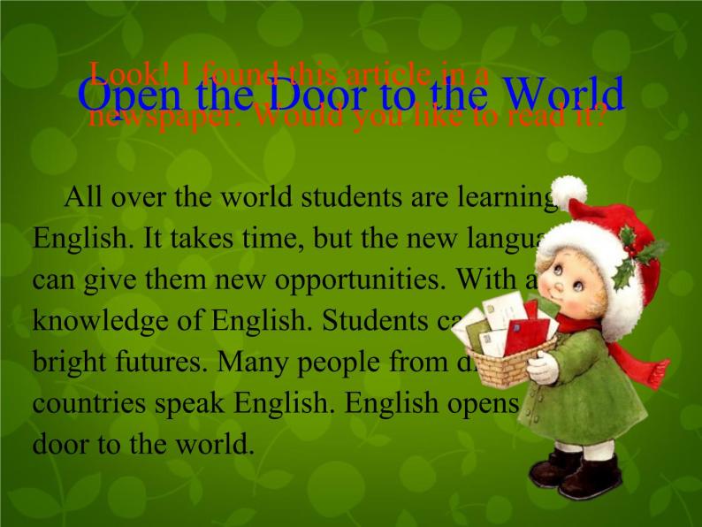 Unit 5 I Love Learning English Lesson 29 A Door to the World课件 （新版）冀教版七年级下册05