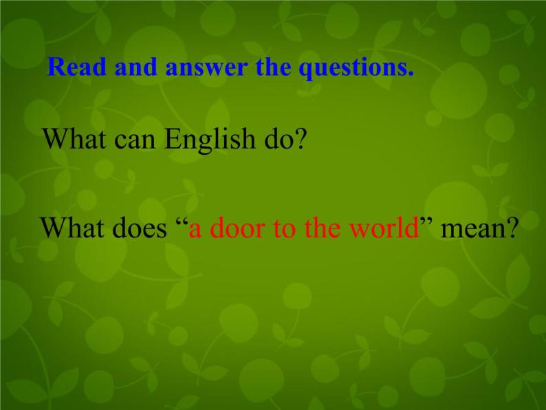 Unit 5 I Love Learning English Lesson 29 A Door to the World课件 （新版）冀教版七年级下册08
