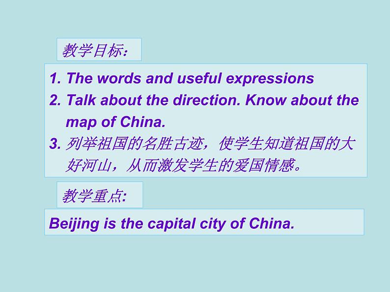 冀教版英语七年级上册 Unit 8 Countries around the World Lesson 45 China 课件第2页