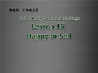 七年级英语上册 Unit 3 Lesson 16 Happy or Sad课件 （新版）冀教版