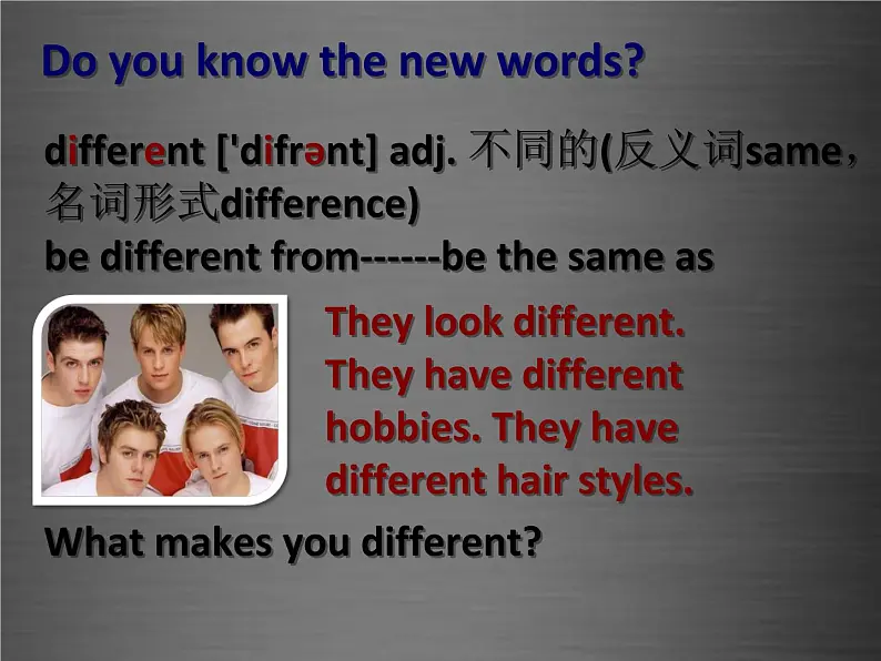 七年级英语上册 Unit 3 Lesson 18 We All Look Different课件 （新版）冀教版04