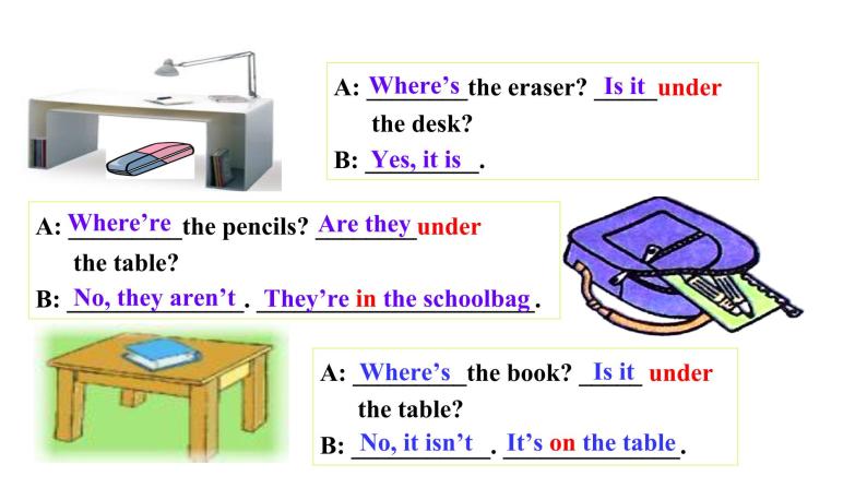 人教新目标七年级英语上册--Unit 4 Where's my  schoolbag_ SectionA Grammar Focus-3c语法课公开课课件+视频05