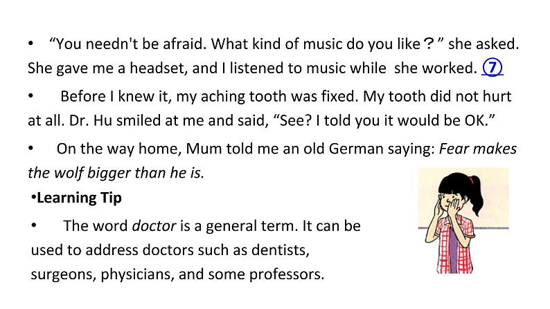 Lesson2AVisittotheDentist课件2021-2022学年冀教版英语九年级全册第7页