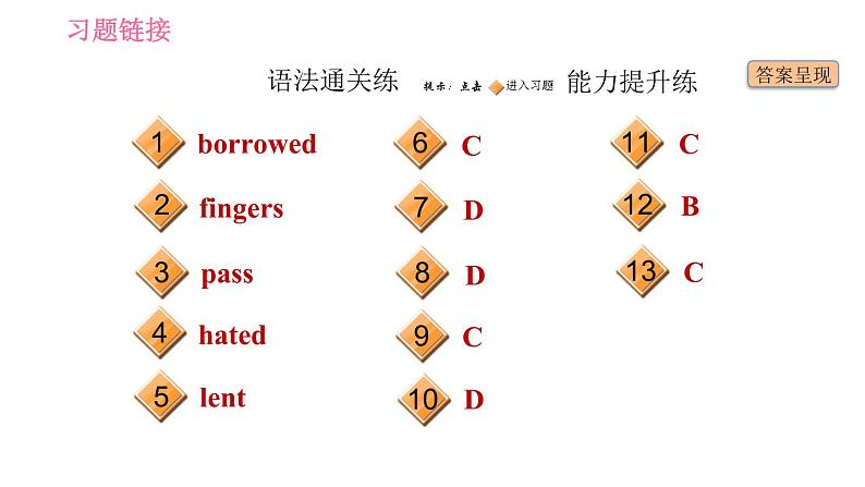人教版八年级上册英语 Unit3 课时3 Section A (Grammar Focus-4c) 习题课件第2页