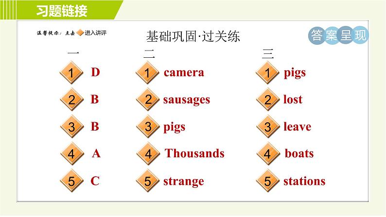 外研版七年级下册英语 Module1 Period 3 Unit 2 A 习题课件第2页