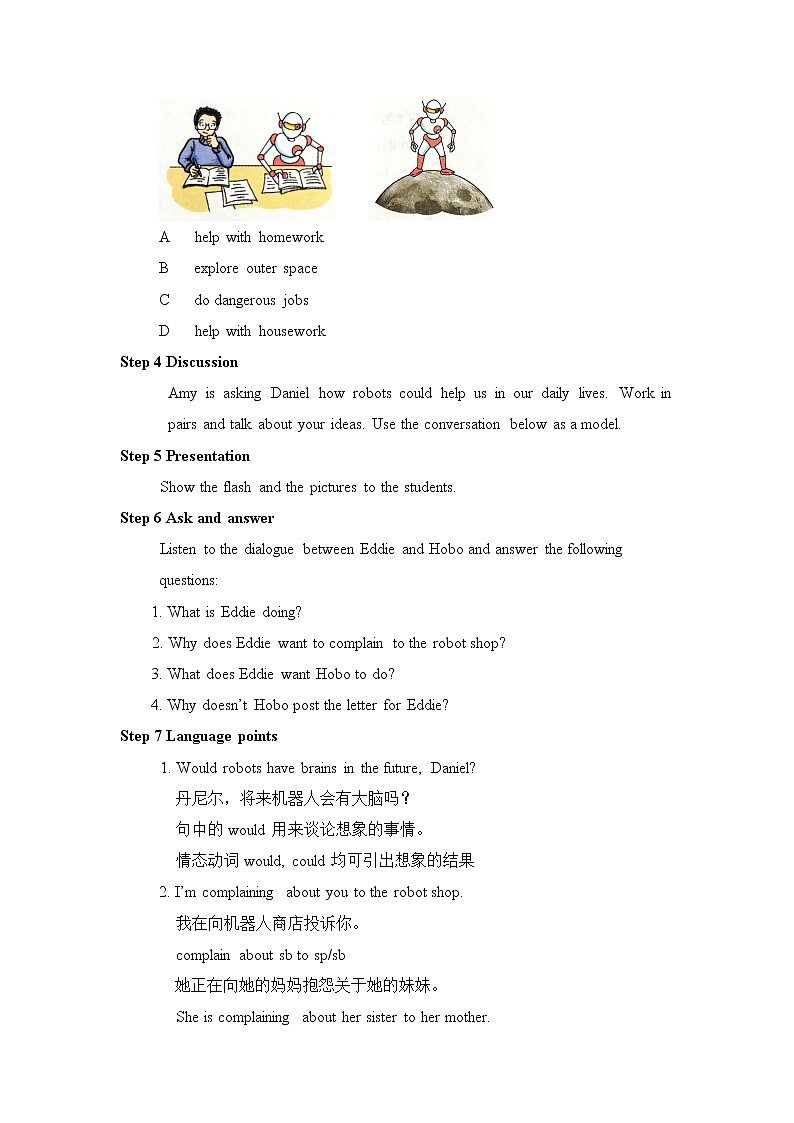 Unit 3 Robots 教案第2页