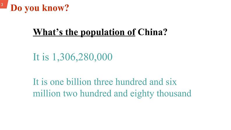 初中英语 外研(新标准)版 八年级上册 Module 9 Population U1 The population in China is about 1.37 billion 课件+教案+同步练习(含答案)03