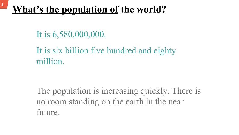 初中英语 外研(新标准)版 八年级上册 Module 9 Population U1 The population in China is about 1.37 billion 课件+教案+同步练习(含答案)04