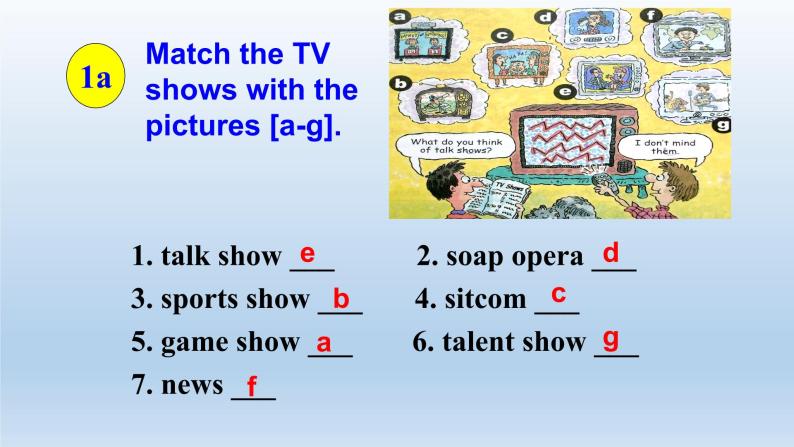 Unit 5 Do you want to watch a game show Section A 1a-2b 课件08