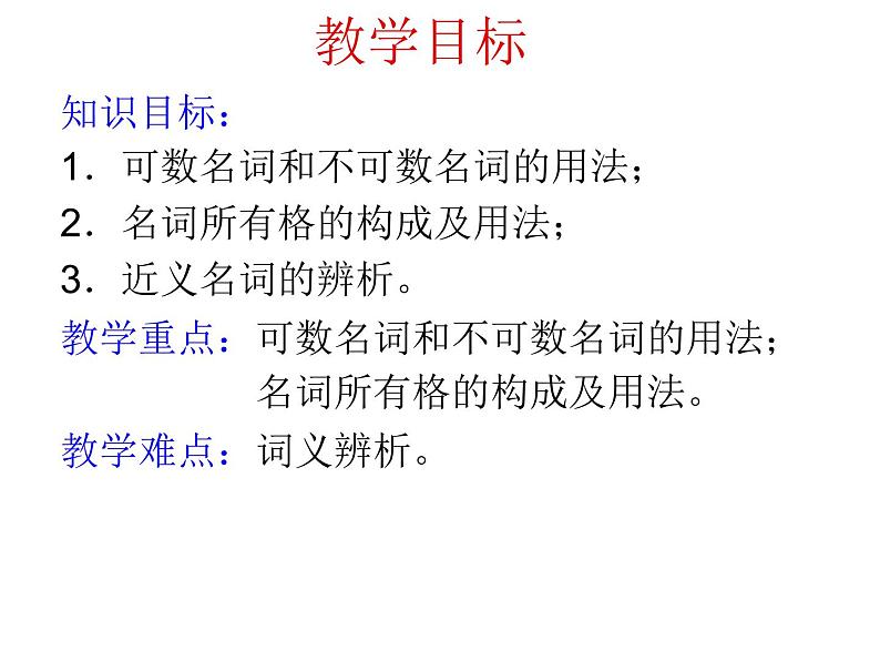 2021年人教版九年级英语 初中英语中考专项复习 名词的复习课件第2页