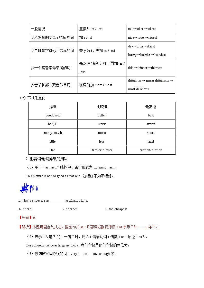 专题7.3人教版八年级下册 Unit 7 What’s the highest mountain in the world Grammar知识点+练习题学案02