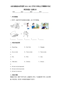 山东省临沂市罗庄区2021-2022学年八年级上学期期中考试英语试题（word版 含答案）