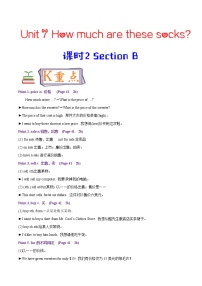 专题7.2  人教（GO FOR IT)七年级英语上册How much are these socks  Section B知识点+练习题学案