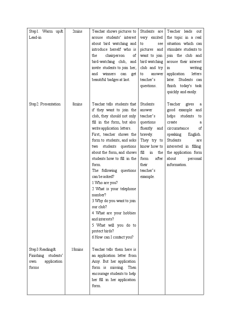 8A Unit6 Birdwatching Main Task教案第2頁