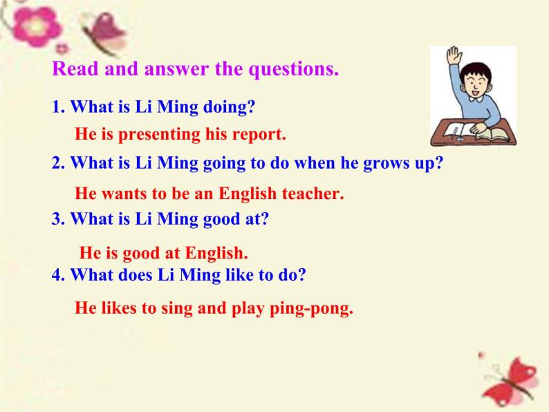 八年级英语上册 Unit 8 Lesson 48 Li Ming’s report课件 （新版）冀教版06