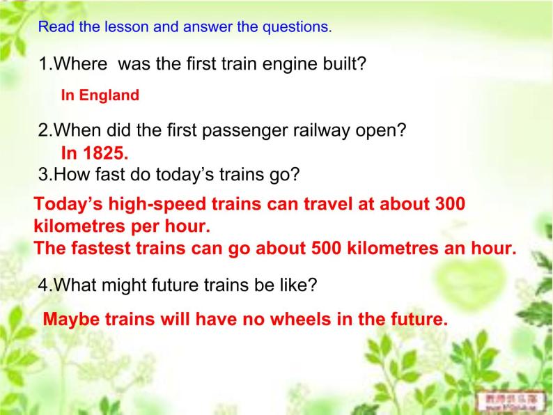八年级英语上册 Unit 6 Lesson 32 Trains go faster课件 （新版）冀教版05