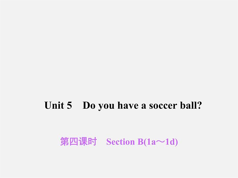 2【练闯考】Unit 5 Do you have a soccer ball(第4课时)Section B(1a-1d)课件第1页