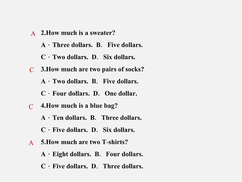 5【名师导航】Unit 7 How much are these socks?Section A阅读与情景交际课件第3页