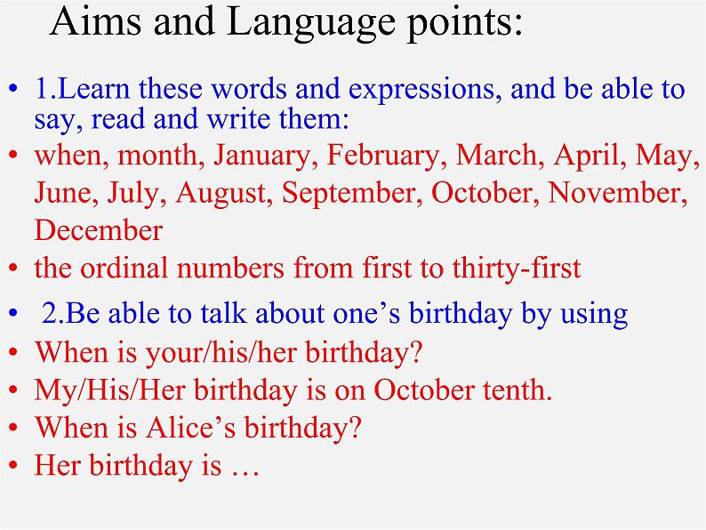 6【名师课件】Unit 8 When is your birthday period 1 Section A 1a–2d课件02