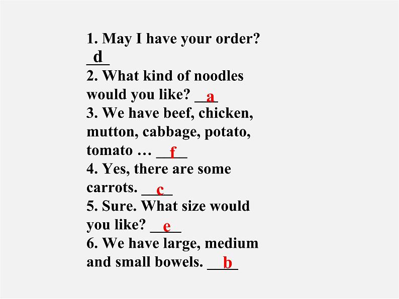 【名师精品】6 Unit 10 I’d like some noodles Section A 2课件第7页
