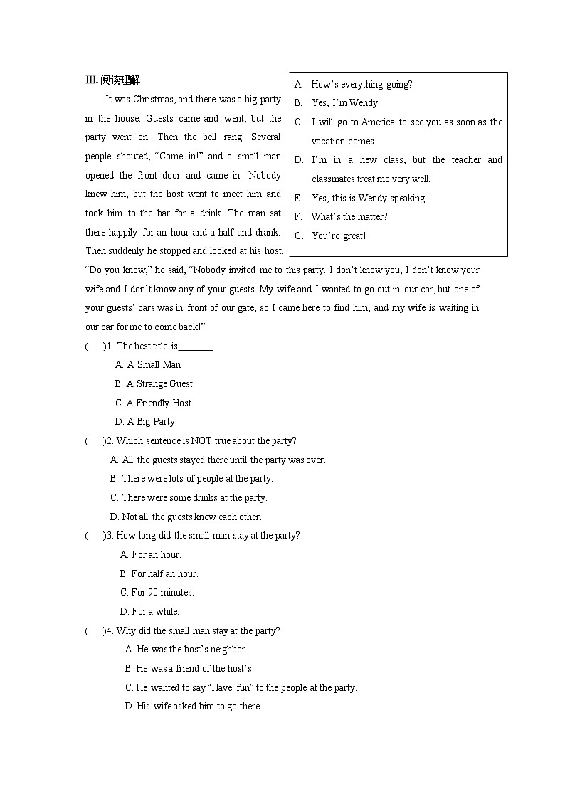 外研版(新标准)八年级英语上册 Module 1 How to learn English(主题阅读+综合能力提升,含答案)02