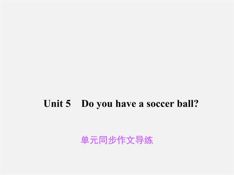 Unit 5 Do you have a soccer ball同步作文导练课件01