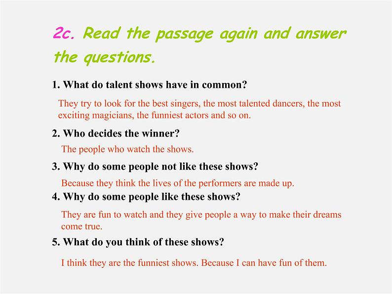 辽宁省东港市黑沟中学八年级英语上册 Unit 4 What 's the best movie theater Section B(2a-2e)课件第5页