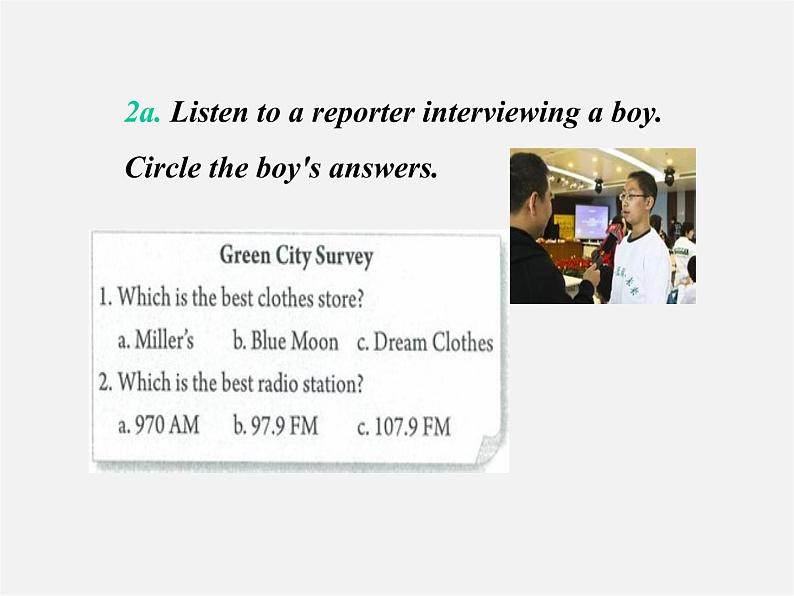 八年级英语上册 Unit 4 What’s the best movie theater Section A(2a-2d)课件第2页