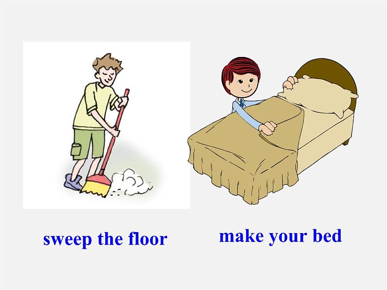 浙江省宁波市慈城中学八年级英语下册 Unit 3 Could you please clean your room Section A 1课件05
