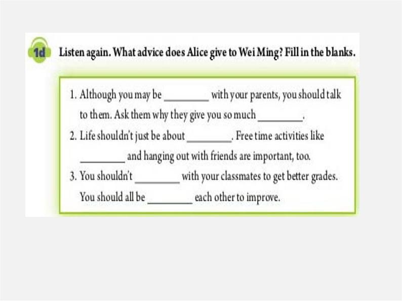 八年级英语下册 Unit 4 Why don’t you talk to your parents Section B教学课件06