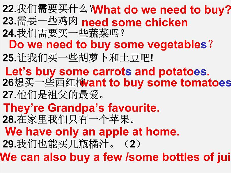 七年级英语上册 Unit 6《Food and lifestyle Grammar》课件2第4页
