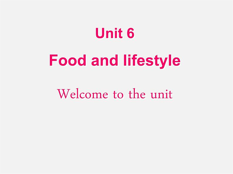江苏省常州市潞城中学七年级英语上册 Unit 6 Food and lifestyle Welcome to the Unit课件第1页