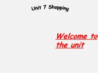 七年级英语上册 Unit 7《Shopping Welcome to the unit》课件1