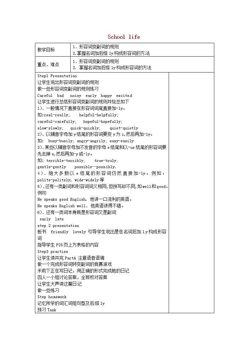 江苏省丹徒区世业实验学校八年级英语上册 Unit 2 School life study skills教案第1页