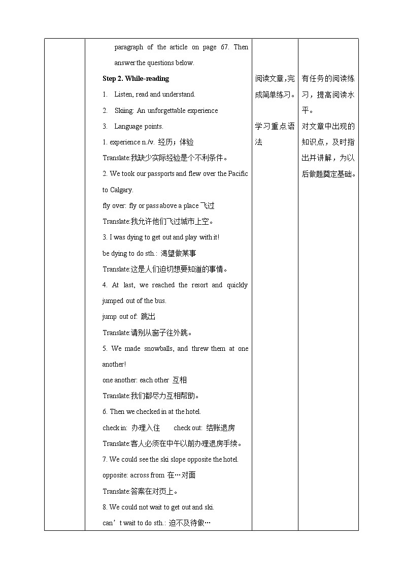 Unit 5 Sport Period 1 ReadingⅠ教案第2頁(yè)