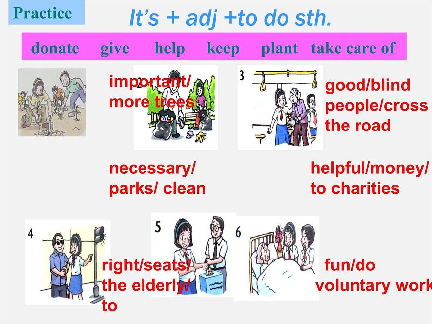 八年級英語下冊 8B Unit 6 Sunshine for all Grammar1課件第6頁