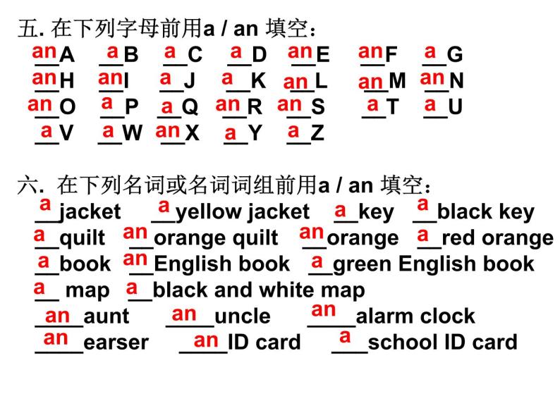 新目标英语七年级上册期末复习专题课件 Start1--U5 知识落实04