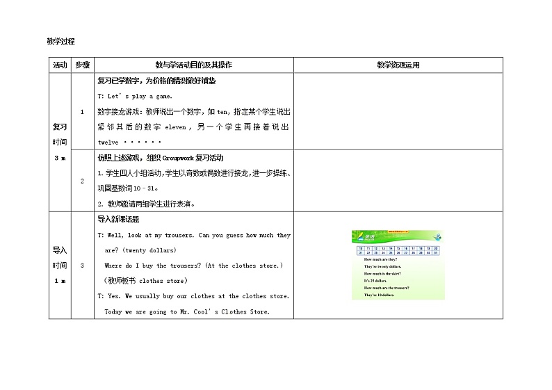 七年级英语上册 Unit 7 How much are these socks(第4课时)教学设计 (新版)人教新目标版第2页