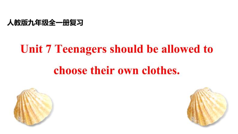 人教新目标版九年级英语 Revision of Unit 7 Teenagers should be allowed to choose their own课件PPT01