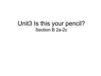 人教新目标 (Go for it) 版七年级上册Unit 3 Is this your pencil?Section B授课课件ppt
