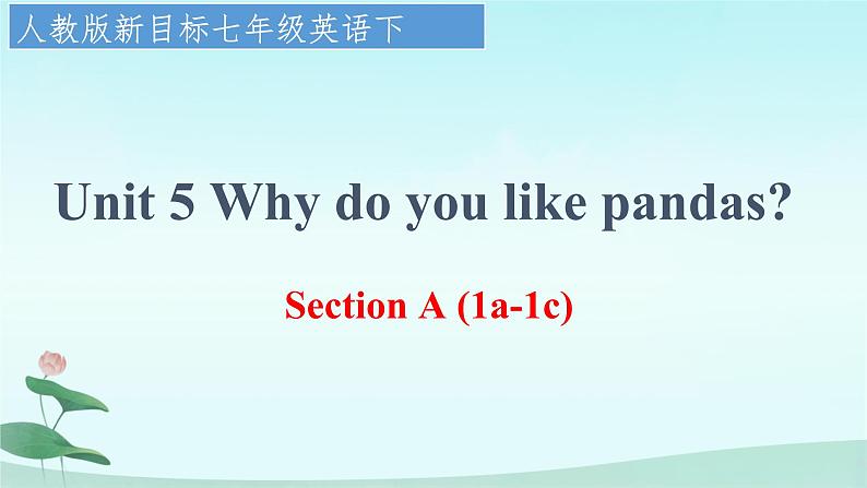 Unit 5 Why do you like pandas Section A(1a—1c) -2021-2022学年七年级英语下册 人教版 课件(共29张PPT)第1页