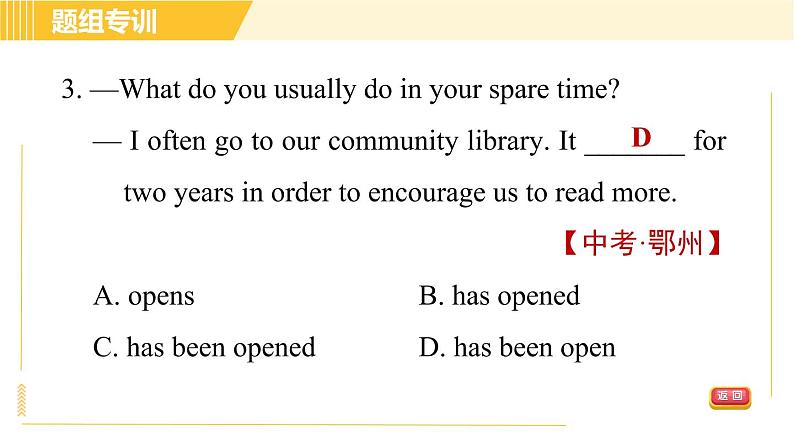 人教版八年级下册英语 Unit10 Period 3 Section A (Grammar Focus-4c) 习题课件06