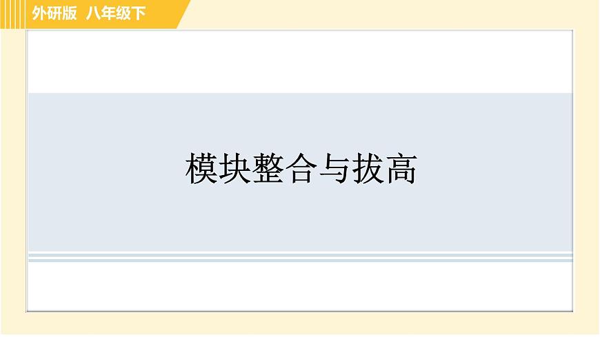 外研版八年級(jí)下冊(cè)英語(yǔ) Module3 模塊整合與拔高 習(xí)題課件第1頁(yè)