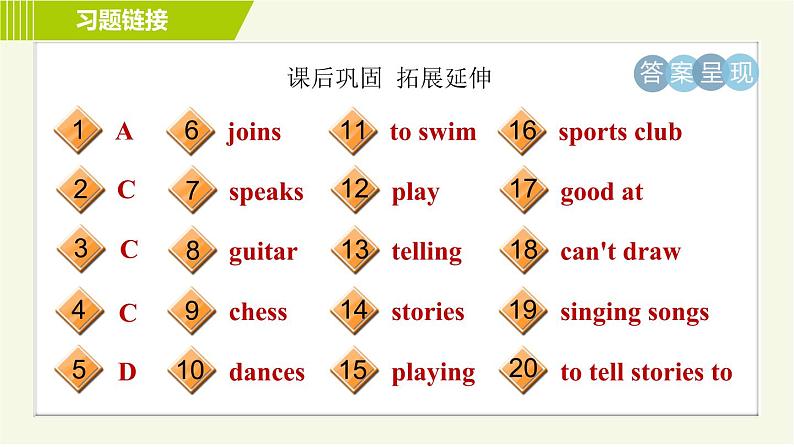 鲁教版六年级下册英语 Unit 3 Period 1 Section A(1a-2d) 习题课件第5页